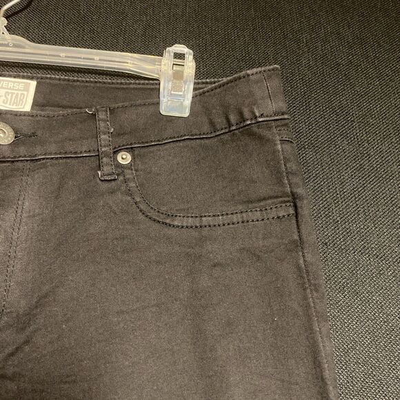 Converse One Star Womens Size 10 Denim Black Jeans Straight Leg Pants Zipper - Picture 2 of 9